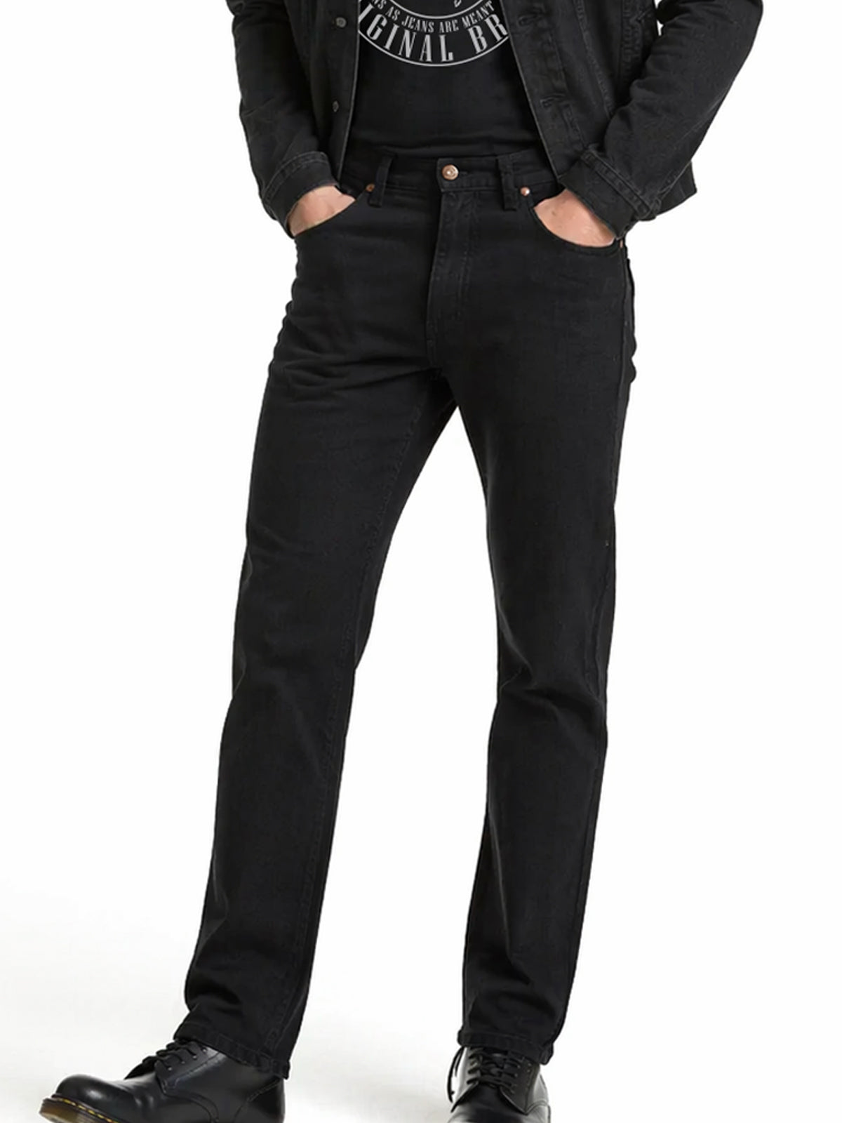 Jeans Recto Hombre Tiro Alto Negro Edward’s 2622