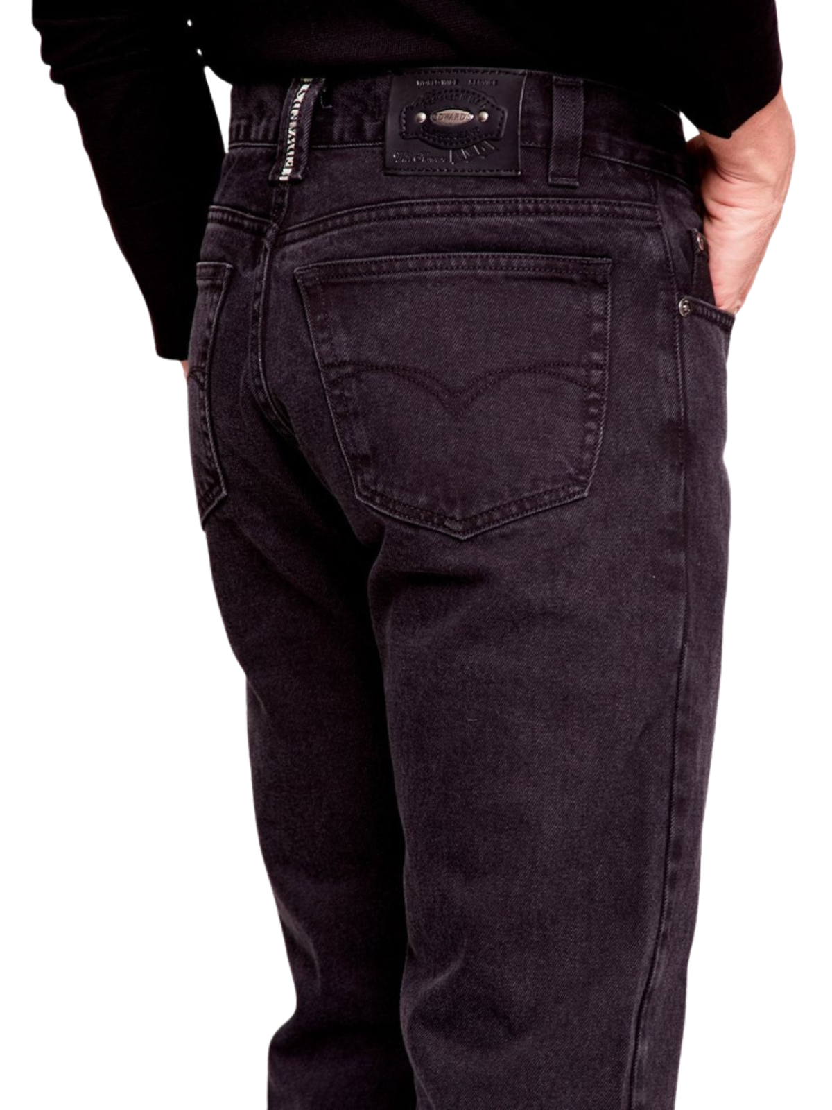 Jeans Hombre Recto Tiro Alto Negro Edward's 2624
