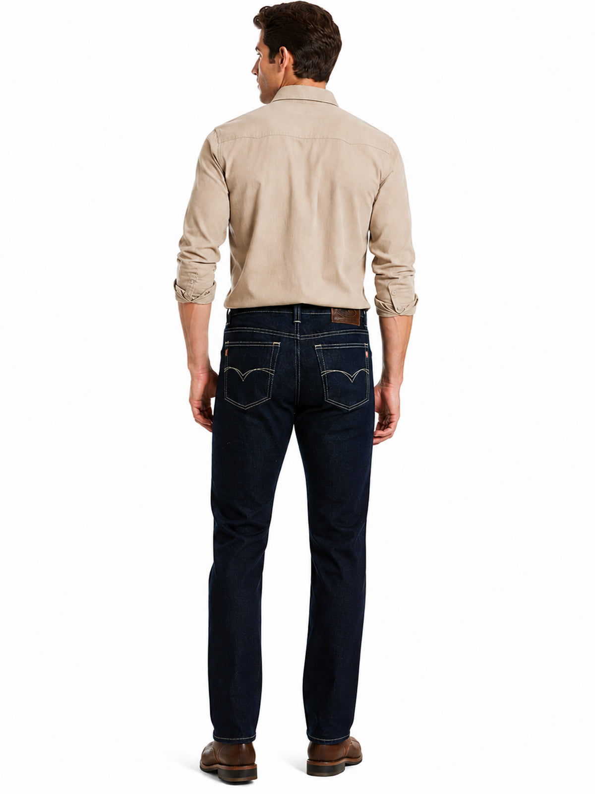 Jeans Recto Hombre Tiro Alto Azul Oscuro Suavizado Edward’s 2630