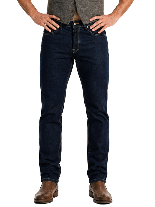 Jeans Recto Hombre Talla Grande Tiro Alto Índigo Oscuro Suavizado Edward’s 2630