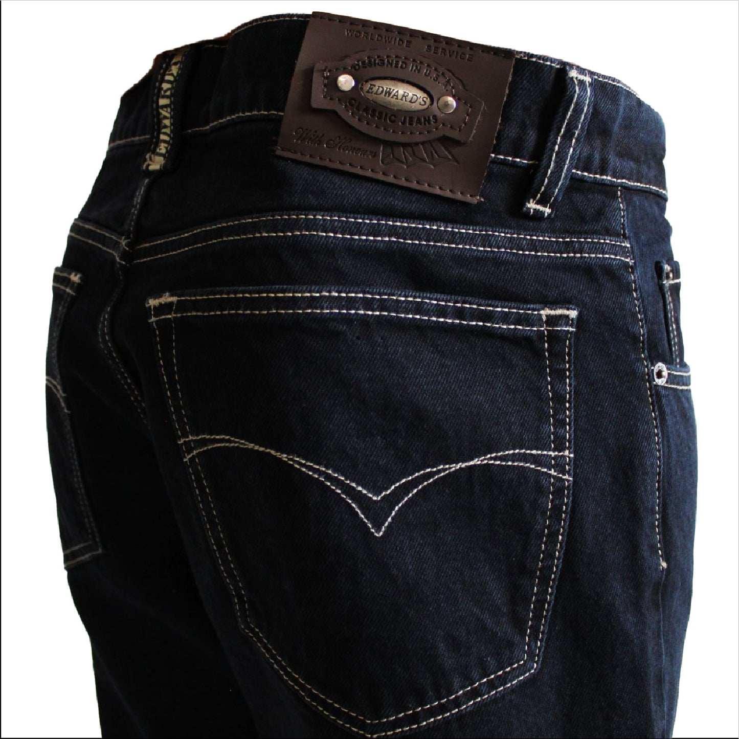 Jeans Recto Edward's 2650 Hombre Mezclilla Azul Petróleo