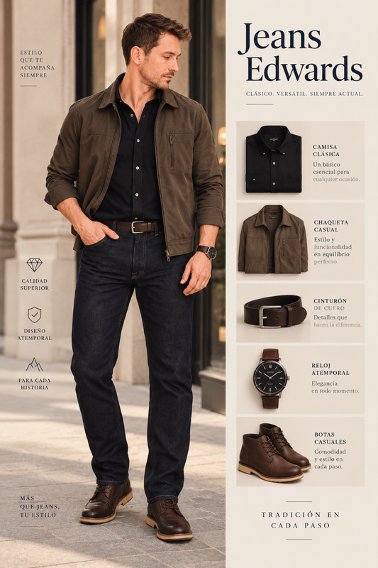 Pantalón Mezclilla Recto Hombre Edwards 2650