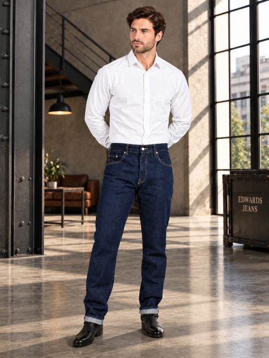 Jeans Recto Hombre Denim Azul Edwards