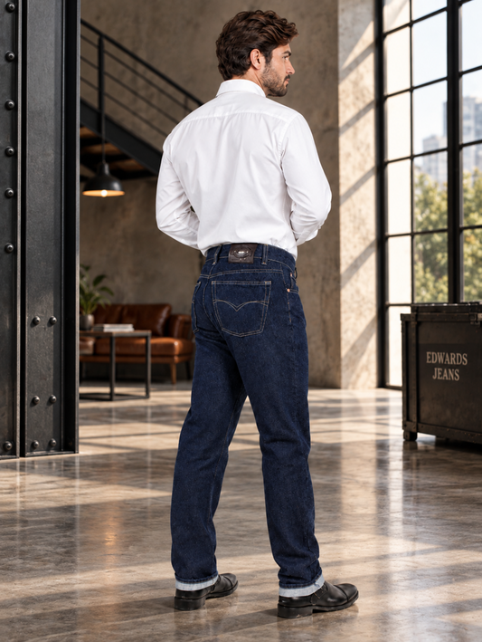 Jeans Recto Hombre Denim Azul Edwards