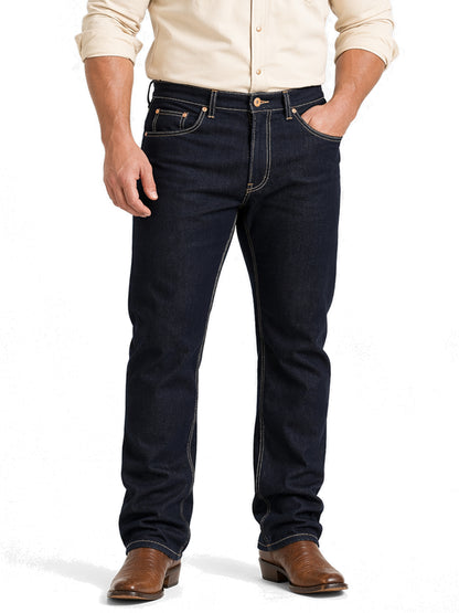Jeans Recto Hombre Talla Grande Stretch Tiro Alto Azul Oscuro Soft Edward’s 2670