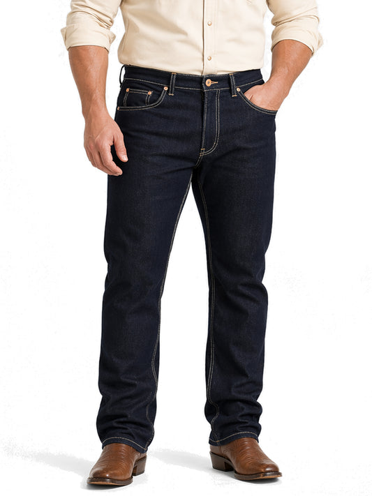 Jeans Recto Hombre Talla Grande Stretch Tiro Alto Azul Oscuro Soft Edward’s 2670