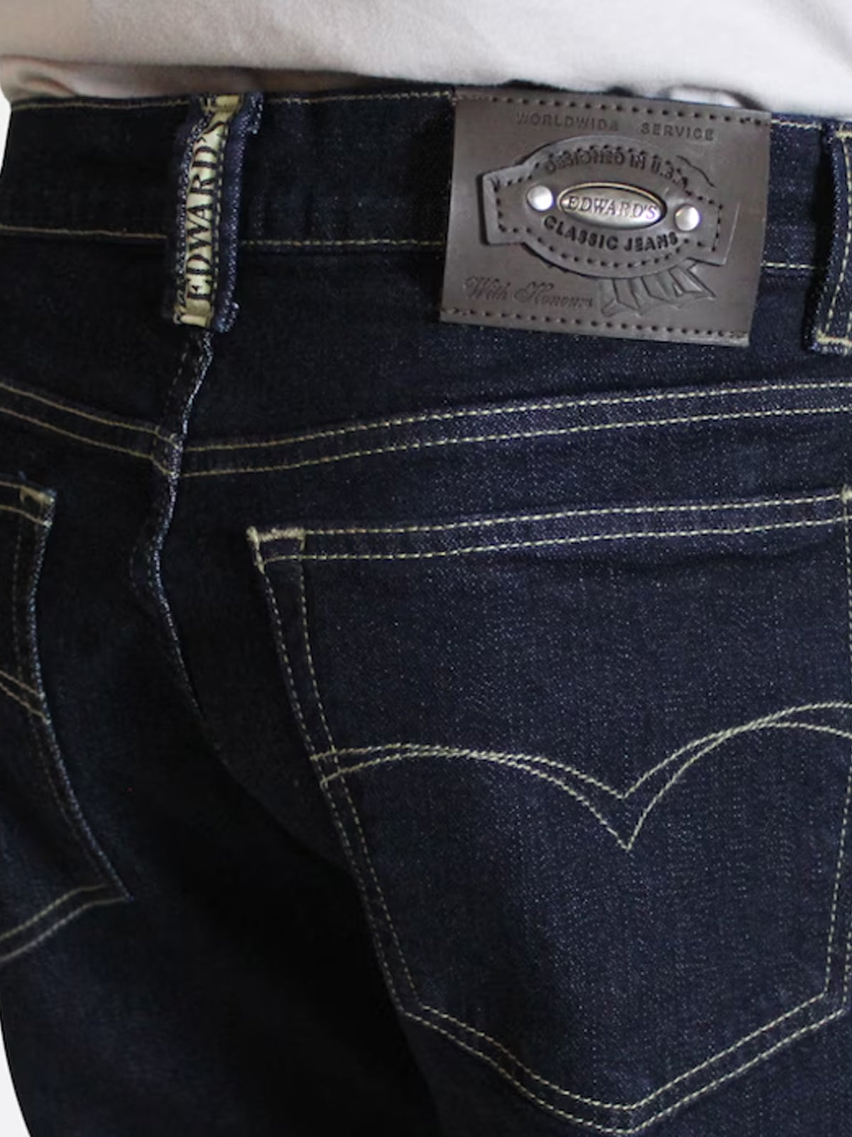 Jeans Recto Hombre Talla Grande Stretch Tiro Alto Azul Oscuro Soft Edward’s 2670