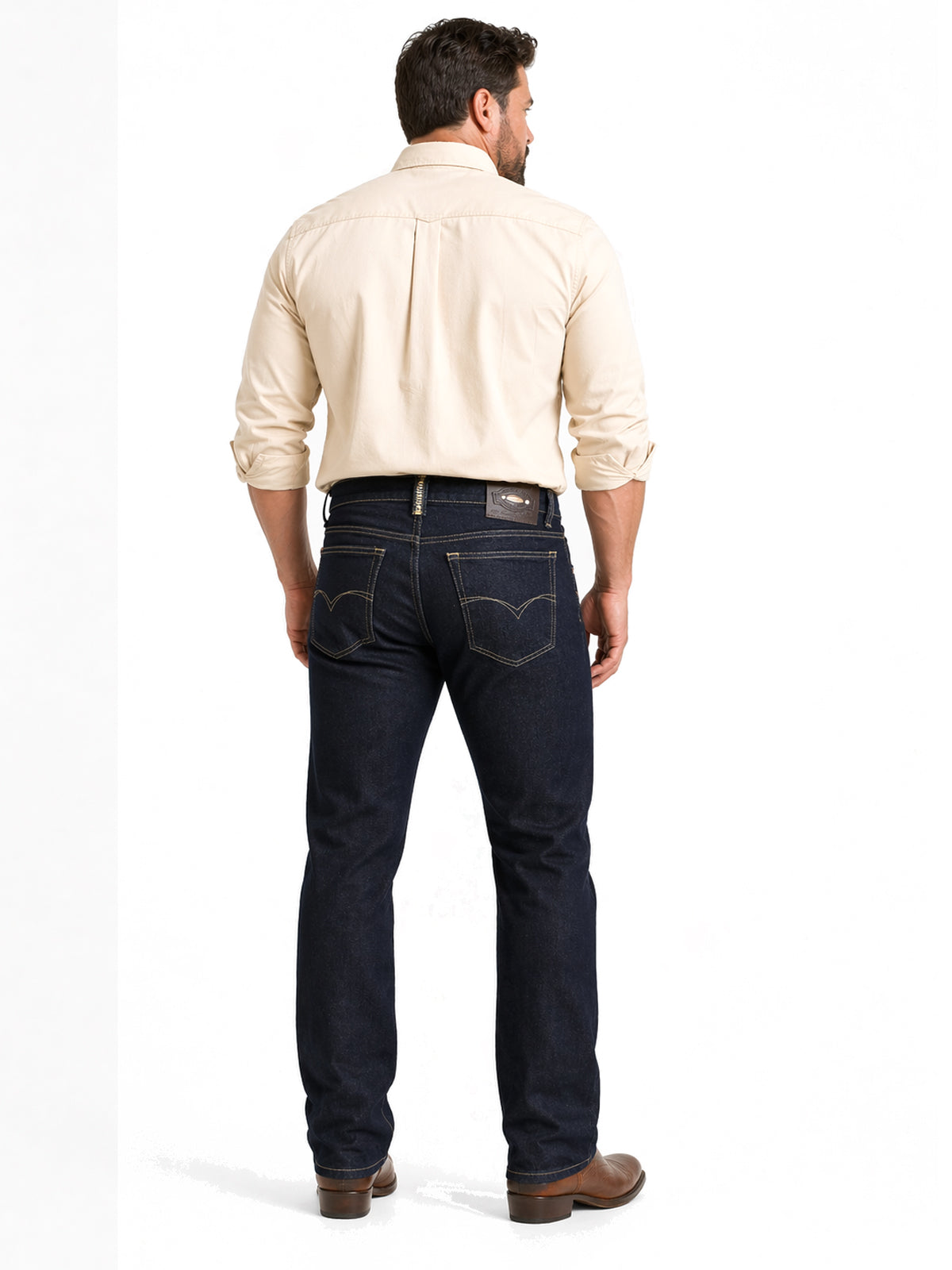 Jeans Recto Hombre Talla Grande Stretch Tiro Alto Azul Oscuro Soft Edward’s 2670