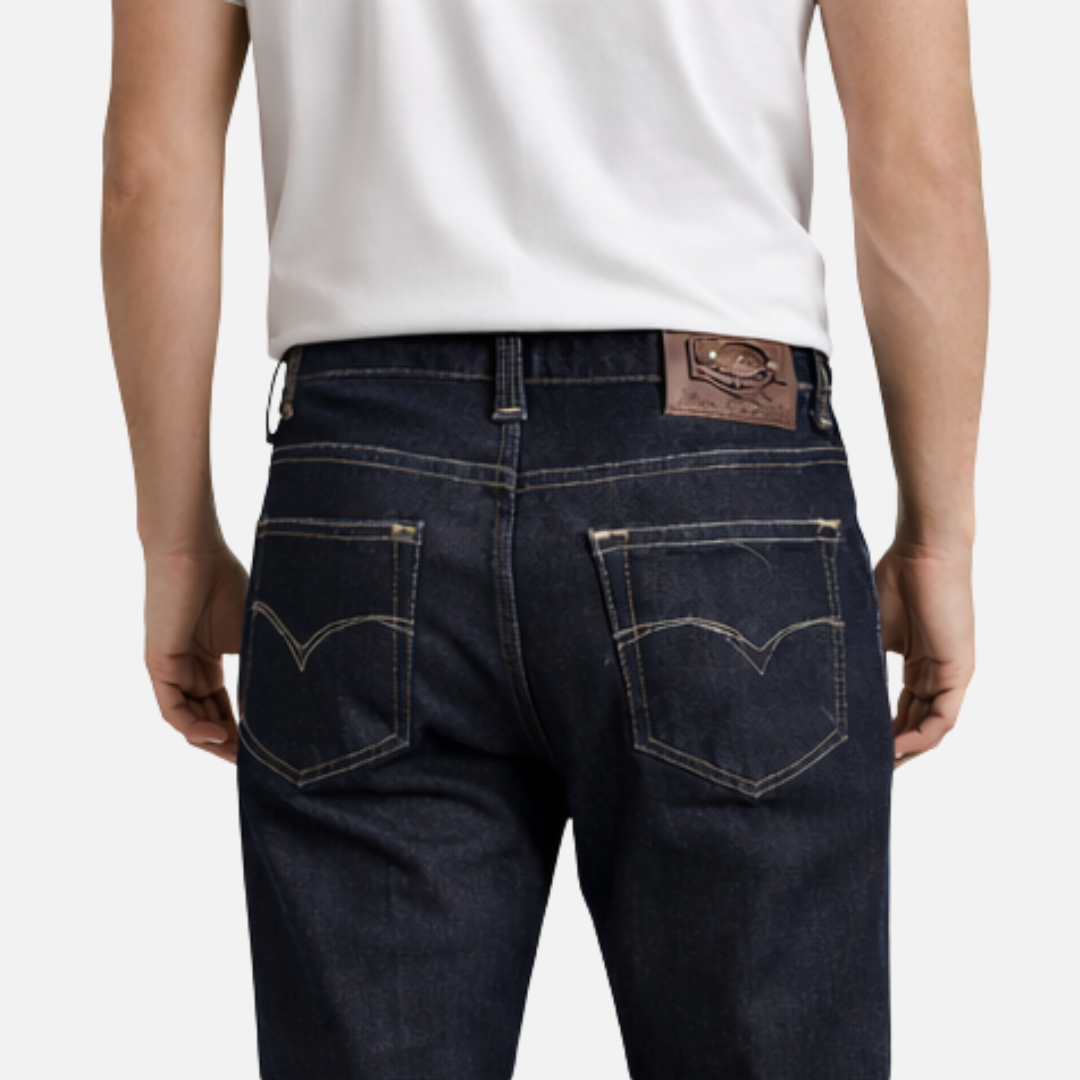 Jeans Recto Hombre Plus Denim Stretch Índigo Oscuro Suavizado Edward's 2670