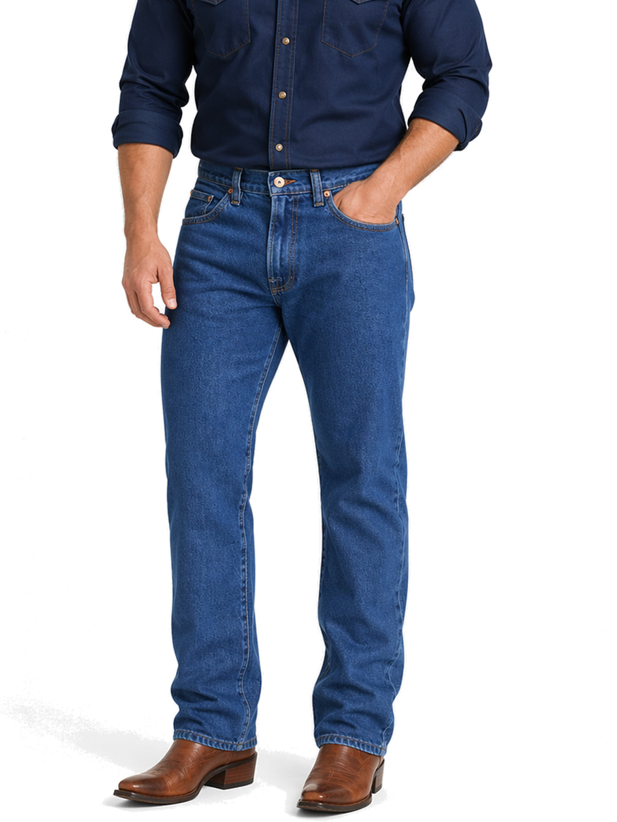 Jeans Recto Hombre Talla Grande Stretch Azul Medio Edward’s 2680