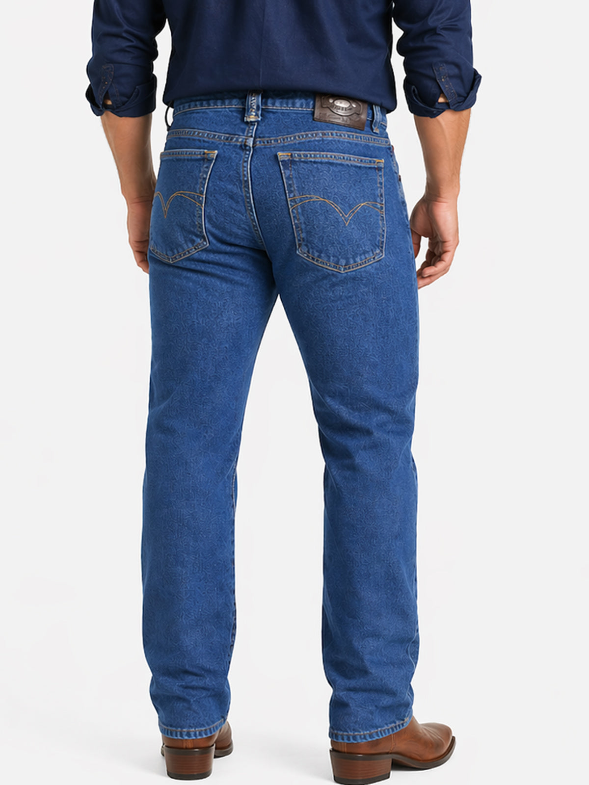 Jeans Recto Hombre Talla Grande Stretch Azul Medio Edward’s 2680