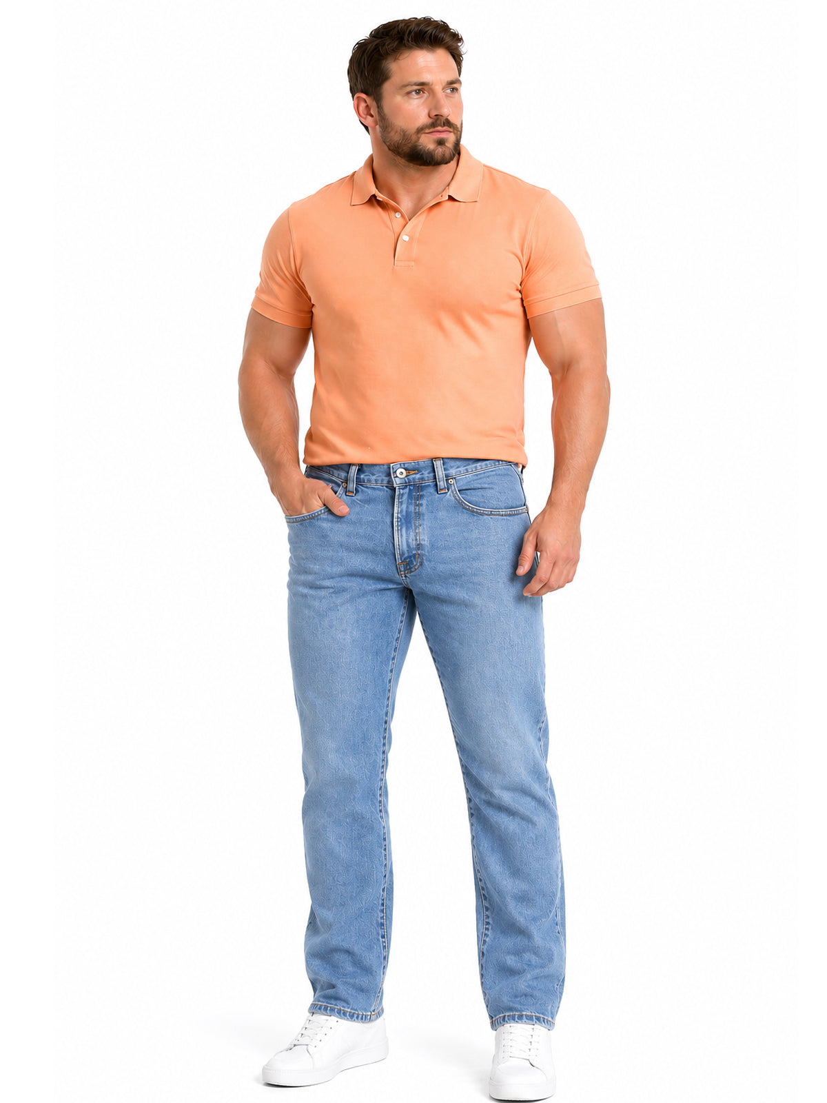 Jeans Recto Hombre Talla grande Stretch Azul Claro Edward’s 2690