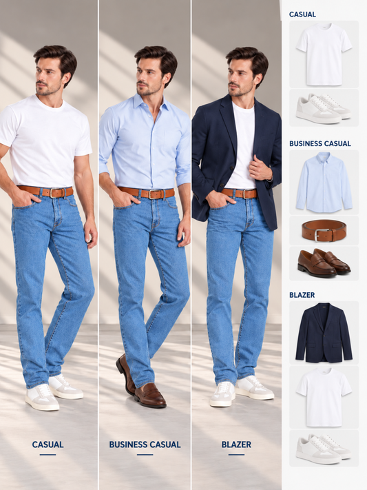 Jeans Recto Stretch Azul Hombre Edwards 2690