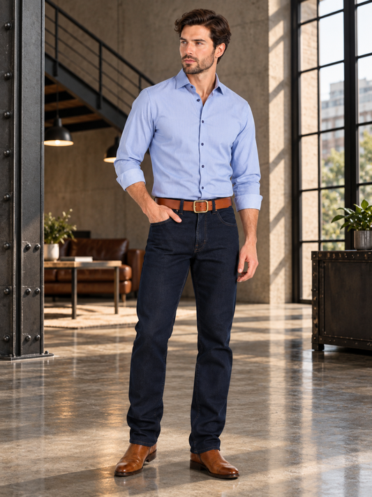 Men's classic African blue navy blue denim pants