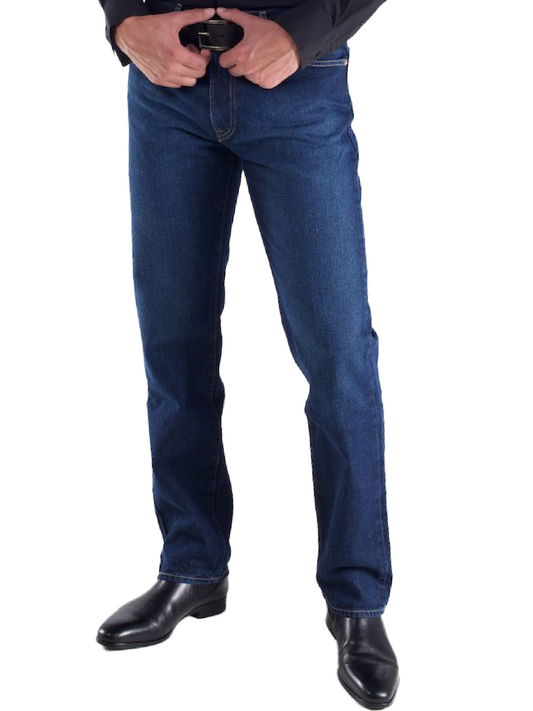 Jeans Hombre Recto Tiro Alto Azul Oscuro Edward's 2710