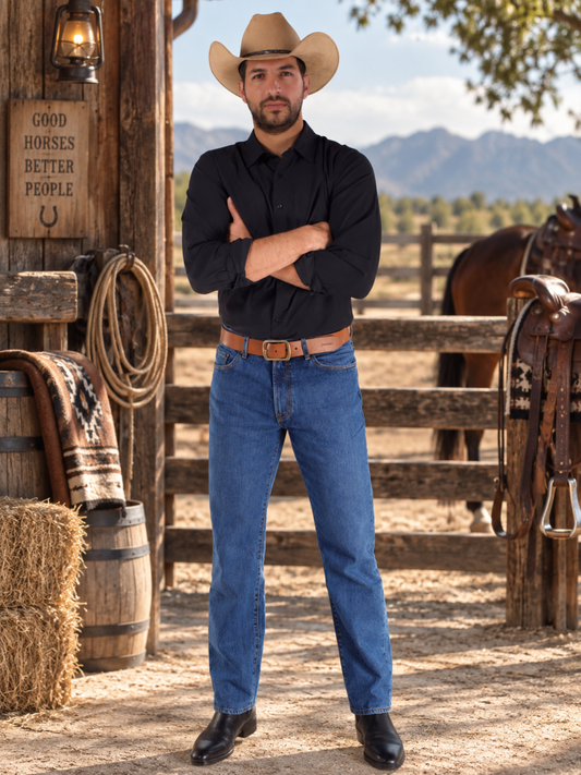 Men's classic blue denim pants 2720