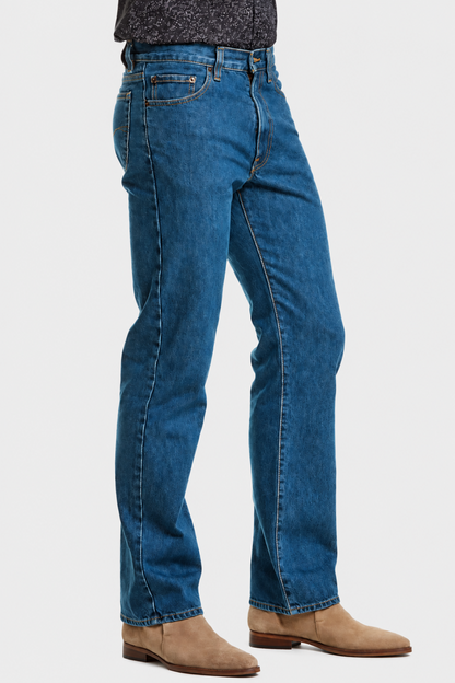 Jeans Straight Azul Petróleo Hombre
