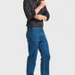 Jeans Straight Azul Petróleo Hombre