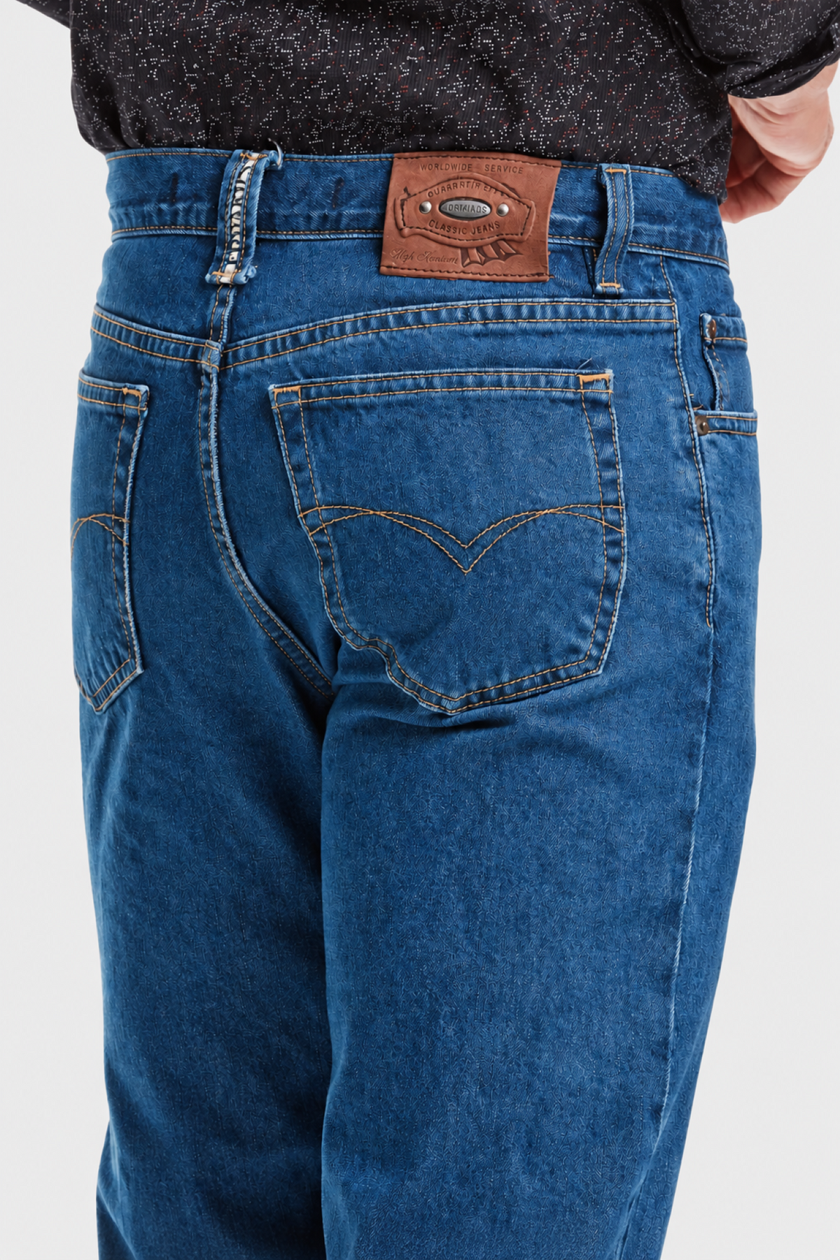 Jeans Straight Azul Petróleo Hombre