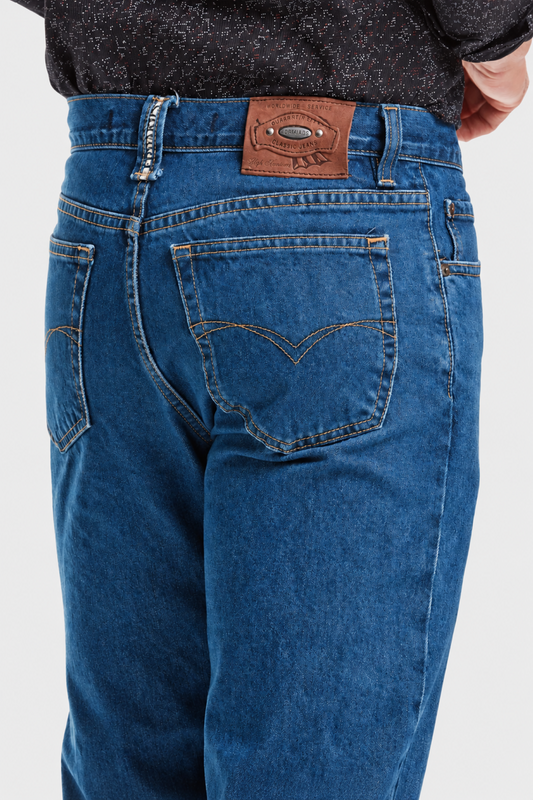 Jeans Straight Azul Petróleo Hombre