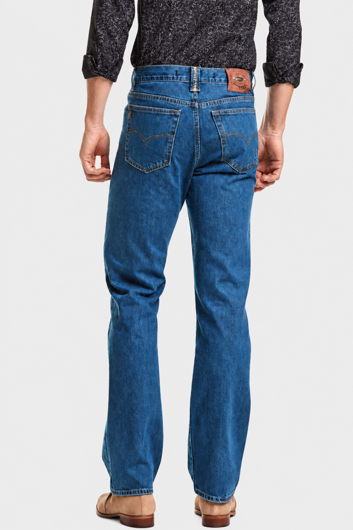 Jeans Straight Azul Petróleo Hombre