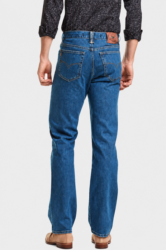 Jeans Straight Azul Petróleo Hombre