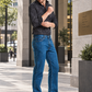 Jeans Straight Azul Petróleo Hombre