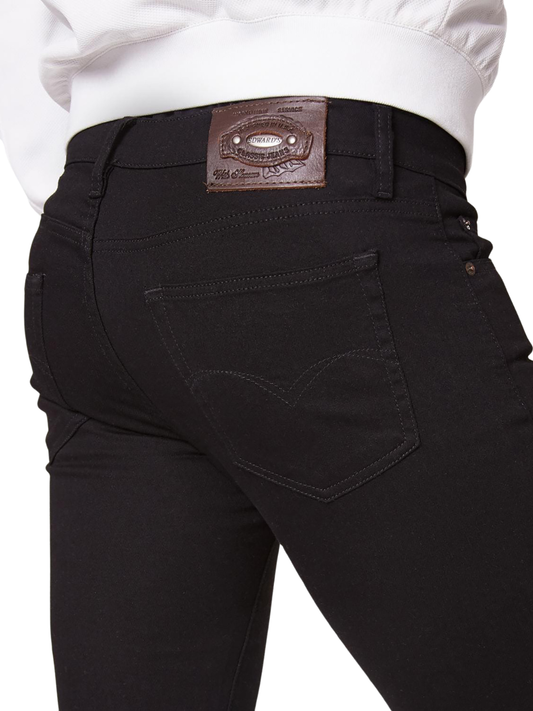 Jeans Skinny Negro Sólido Hombre