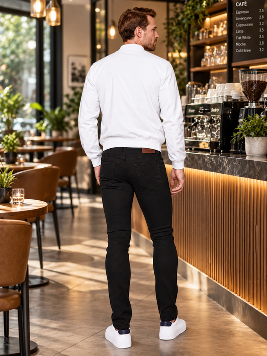 Men's Skinny Black Denim Pants 5500