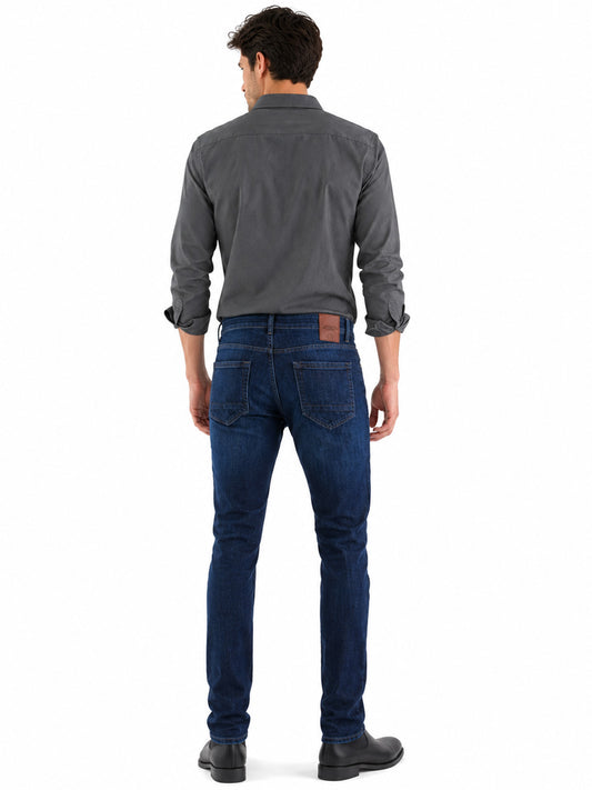 Jeans Slim Stretch Azul Petróleo Hombre Edward’s 7701
