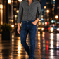 Jeans Slim Petróleo Hombre Edwards 7701