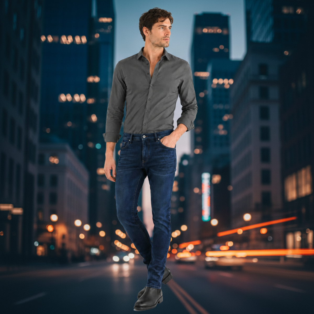 MEN'S SLIM DENIM PANTS 7701