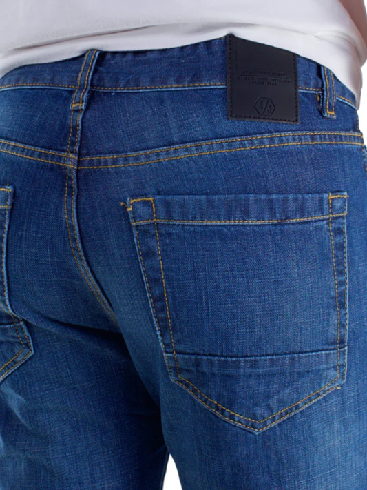 Jeans Slim Stretch Azul Medio Deslavado Hombre Edward’s 7702