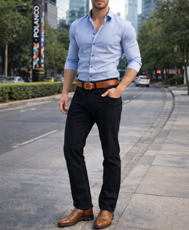 Pantalón de mezclilla azul marino para hombre classic african blue