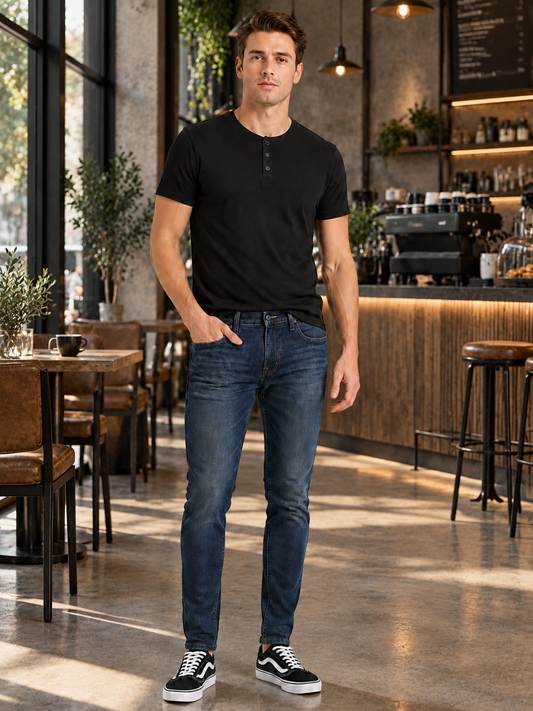 Jeans Skinny Oscuro Hombre Edwards