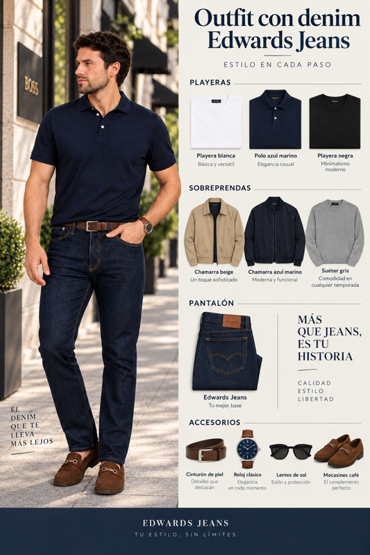 Jeans Slim Oscuro Hombre Edwards 831
