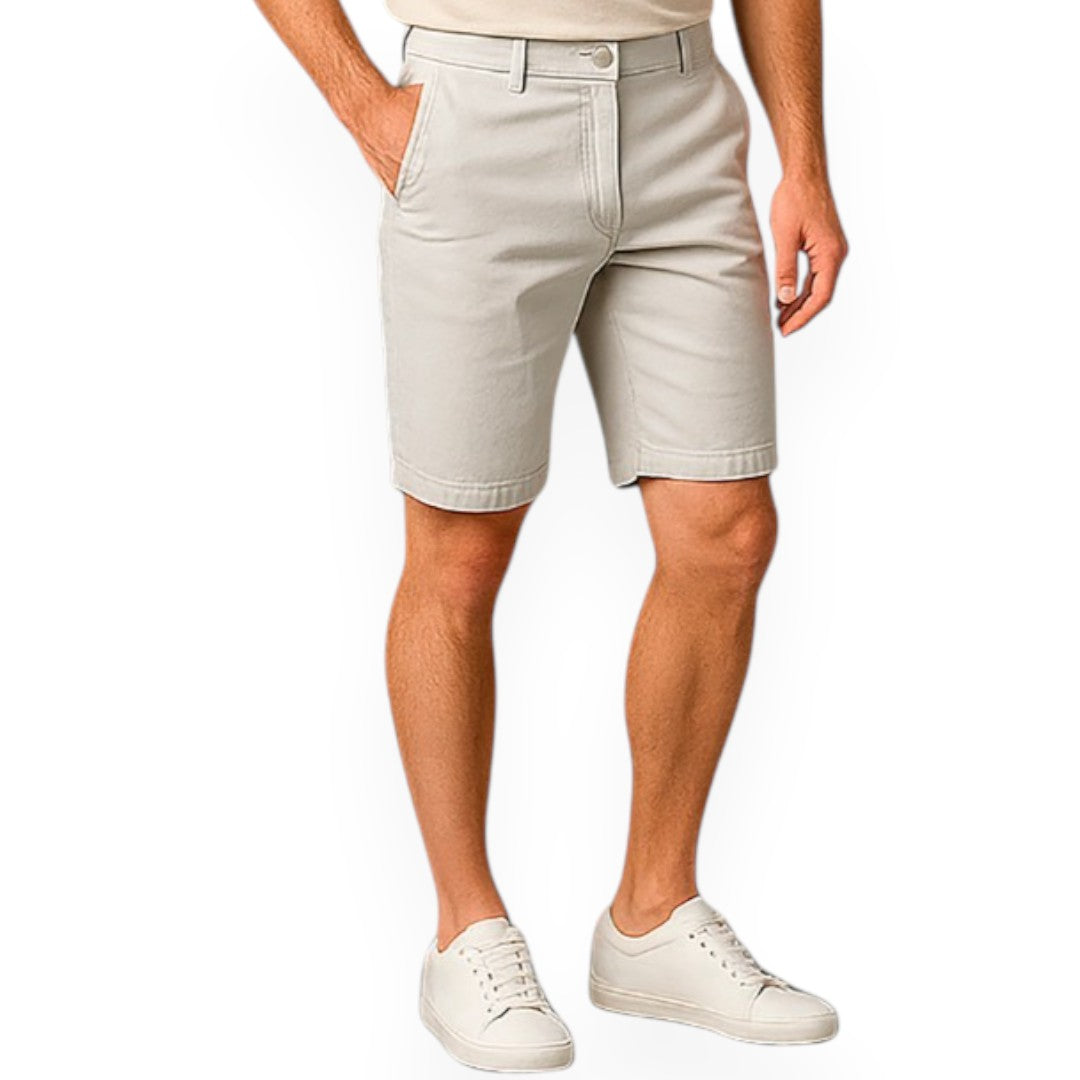 Bermuda de mezclilla blanca para hombre