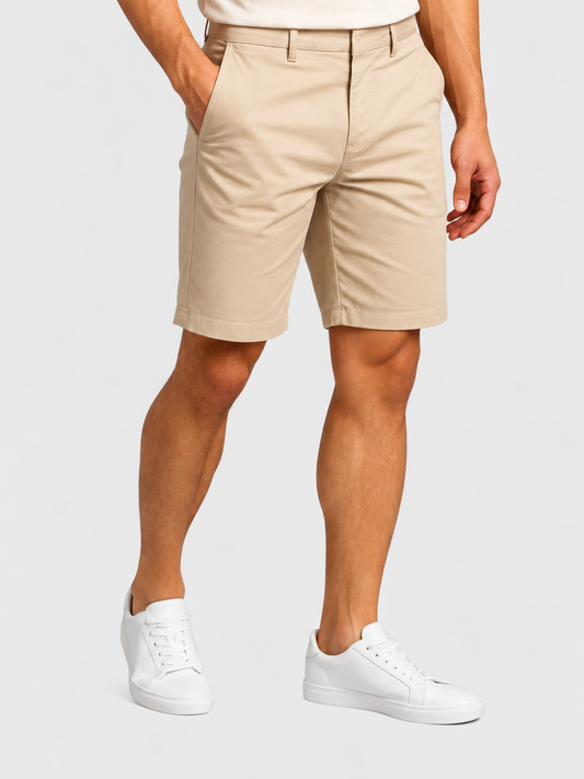 Men's olive green denim Bermuda shorts