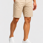 Men's sand-colored denim Bermuda shorts