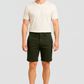 Men's olive green denim Bermuda shorts