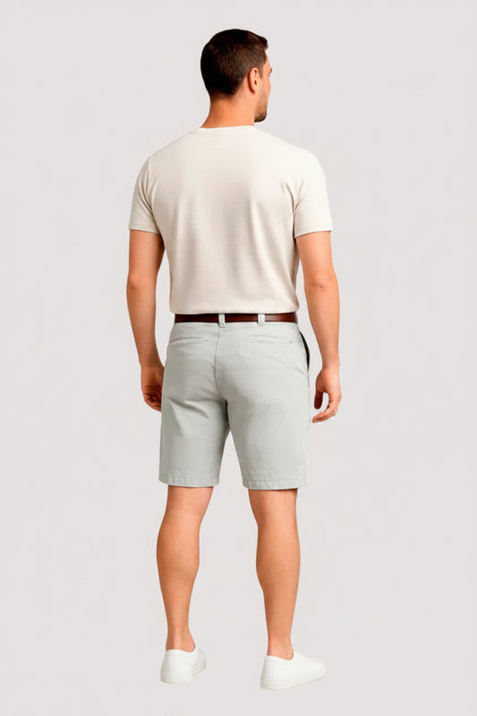 Men's gray denim Bermuda shorts