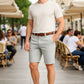 Men's gray denim Bermuda shorts
