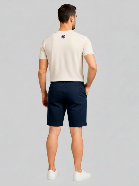 Men's navy blue denim Bermuda shorts
