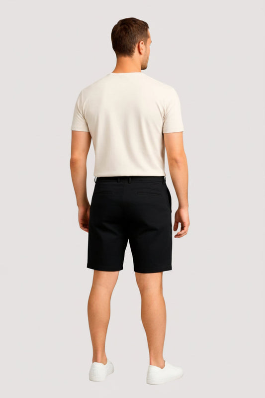 Men's black denim Bermuda shorts