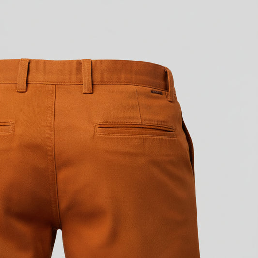 Men's ochre denim Bermuda shorts