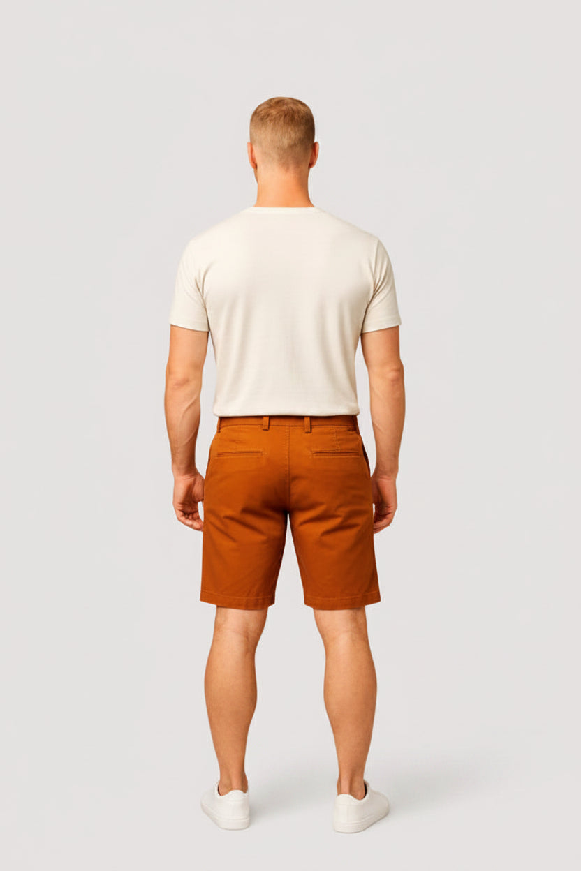 Men's ochre denim Bermuda shorts