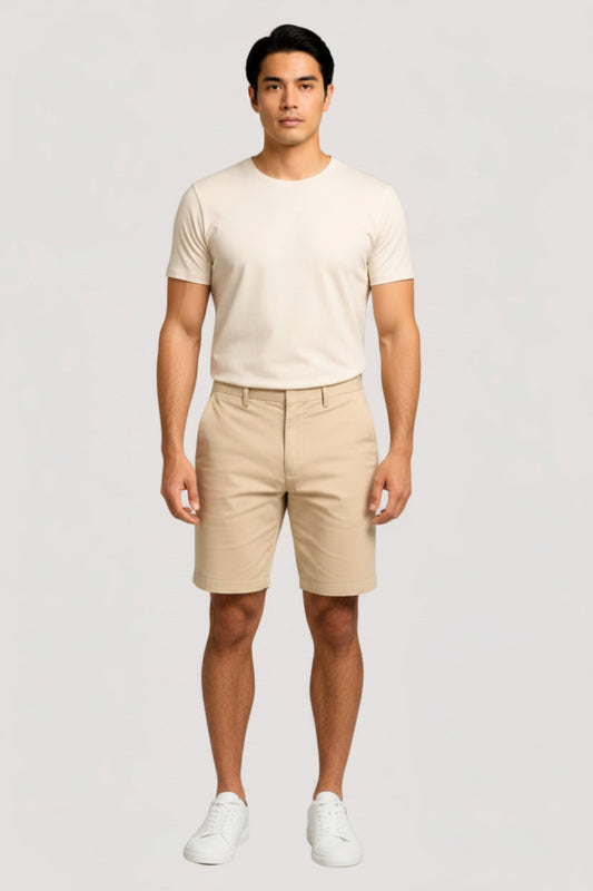 Men's olive green denim Bermuda shorts