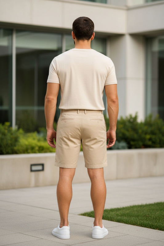 Men's olive green denim Bermuda shorts