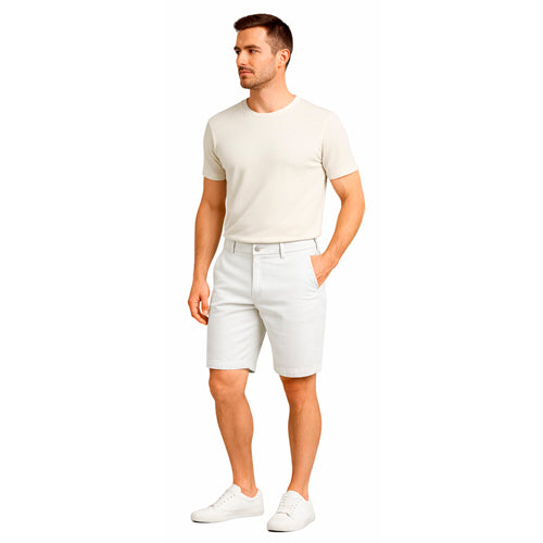 Edward's Bermuda Chino Hombre Mezclilla Blanco Suavizado Clásico