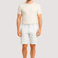 Men's white denim Bermuda shorts